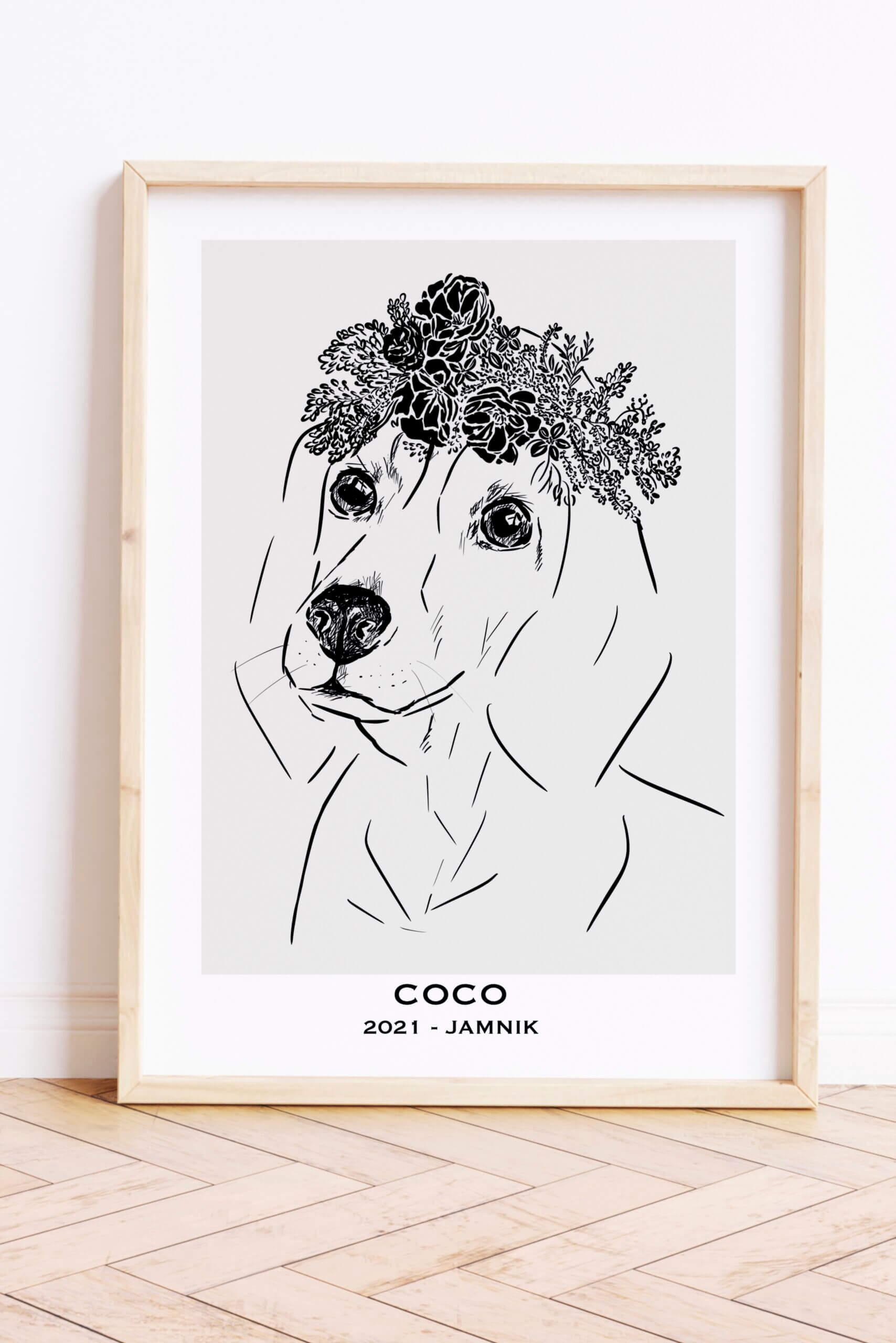 Prezent dla właścicielki jamnika - personalizowany plakat z psem (JAMNIK) 10x15cm