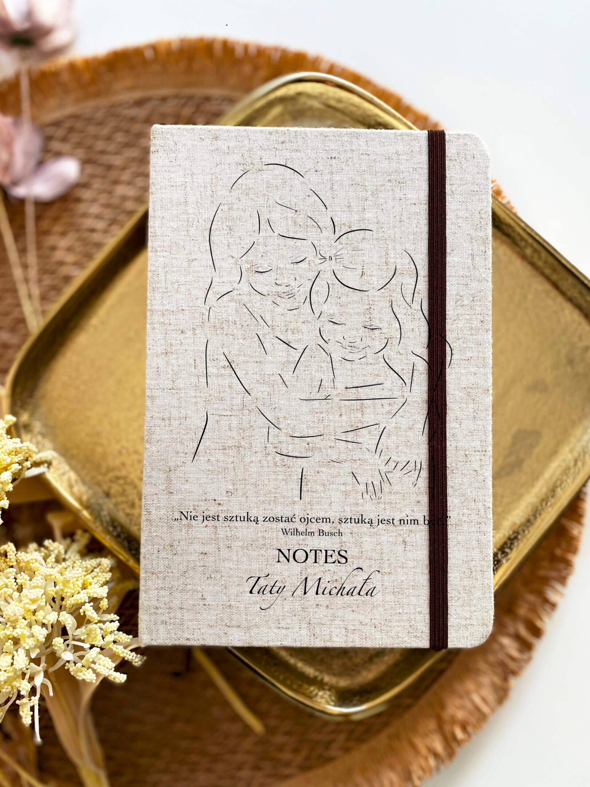 Prezent na Dzień Ojca od dzieci - personalizowany notes STARSZA DZIEWCZYNKA, MŁODSZA DZIEWCZYNKA