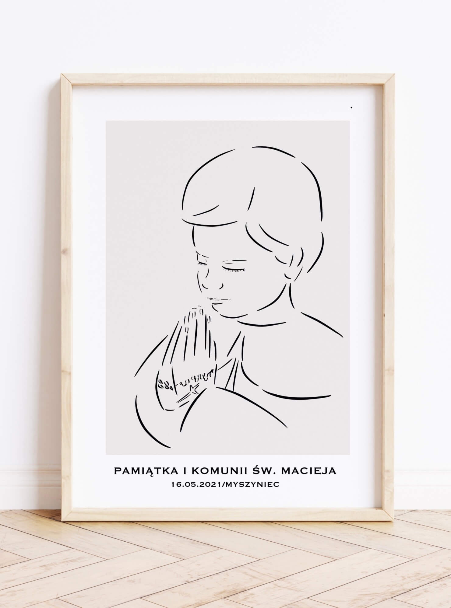 Pamiątka komunijna - personalizowana grafika dla chłopca 10x15cm