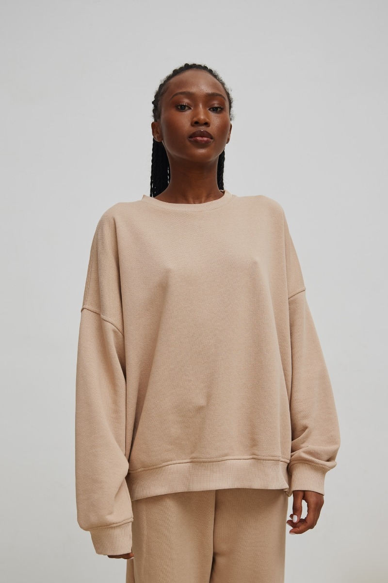 Bluza damska o kroju regular fit w kolorze CLASSIC BEIGE