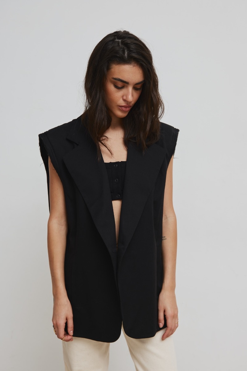 Kamizelka typu oversize w kolorze TOTALLY BLACK