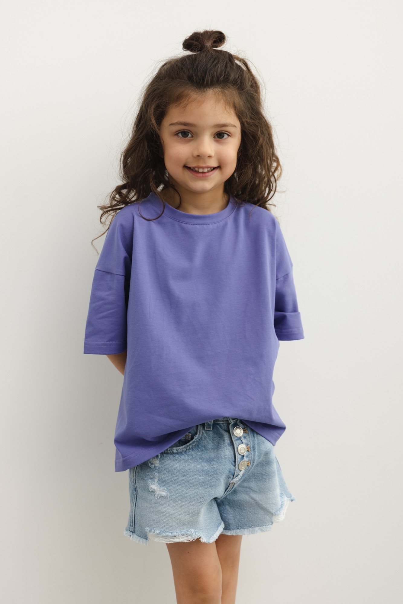 MINI t-shirt o kroju oversize w kolorze ULTRA VIOLET - CLIQUE-80-86 (12