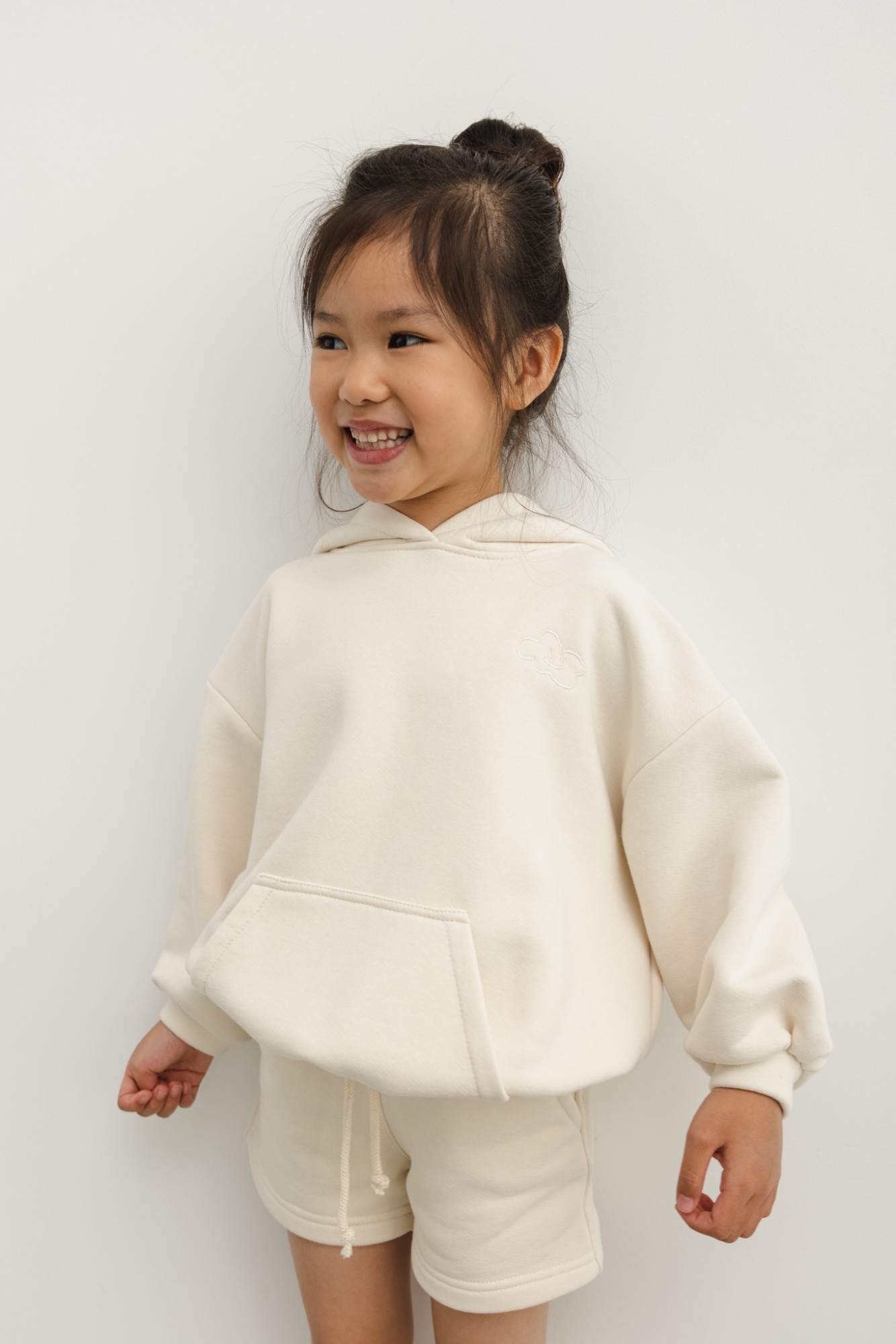 MINI bluza dresowa z kapturem oraz kieszonką w kolorze LIGHT BEIGE- HOGAN-80-86 (12