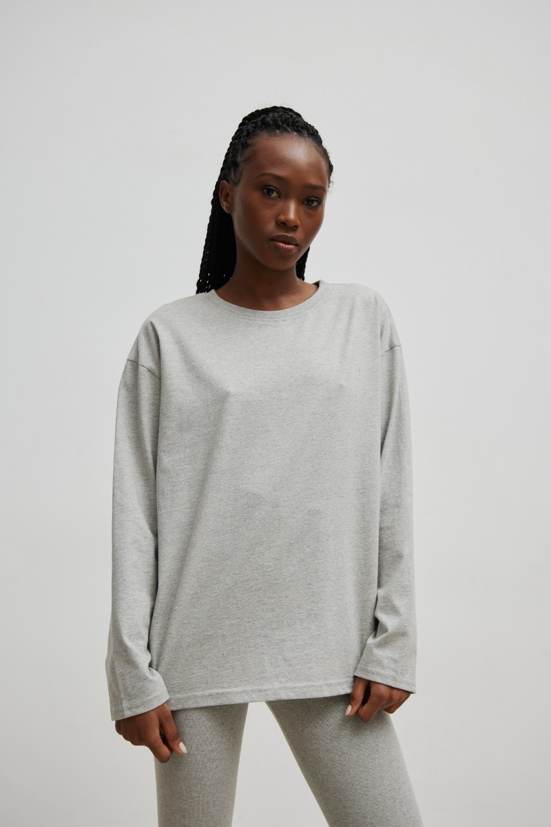 Klasyczny longsleeve w kolorze GREY - ONYX