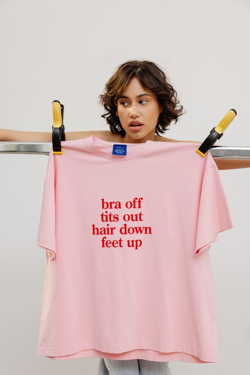 T-shirt z NADRUKIEM  w kolorze PINK - EAZY