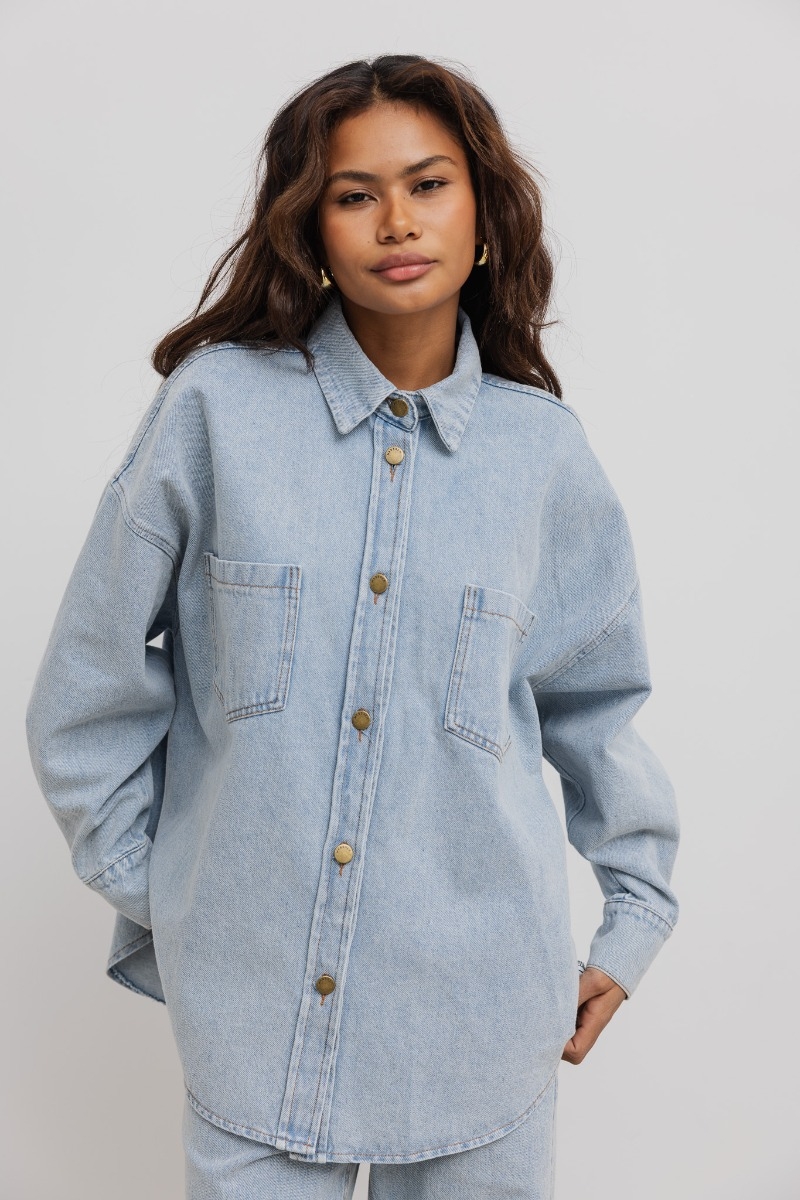 Koszula jeansowa w kolorze LIGHT BLUE- INSPIRE
