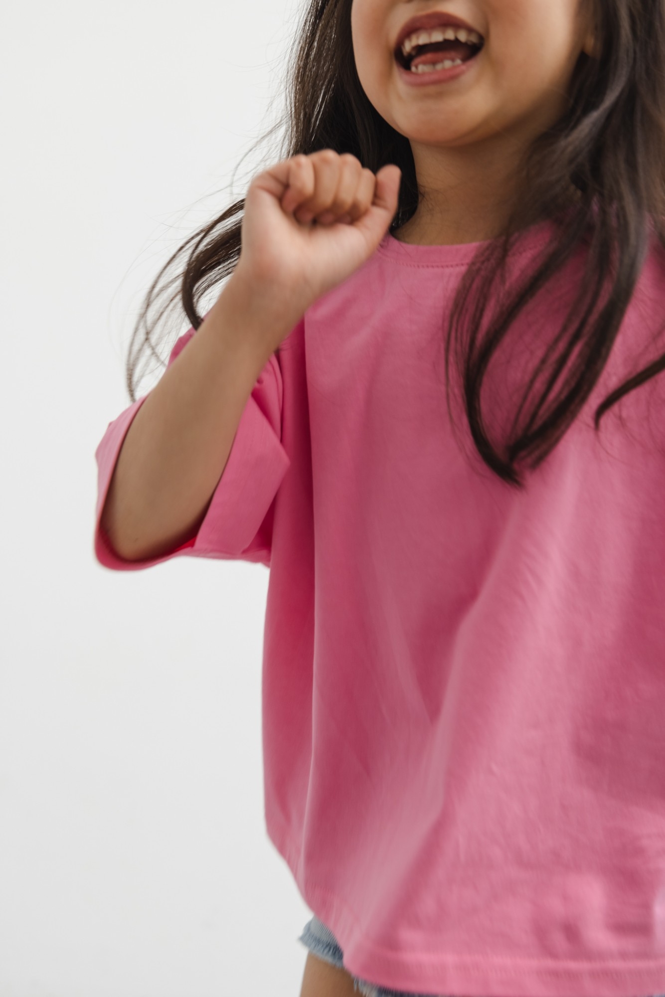 MINI t-shirt o kroju oversize w kolorze CANDY PINK -CLIQUE-92-98 (2