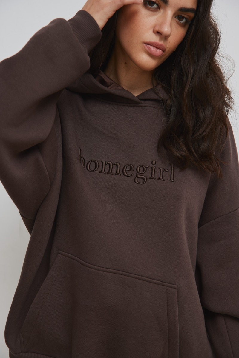 Bluza typu oversize z HAFTEM w kolorze BROWN