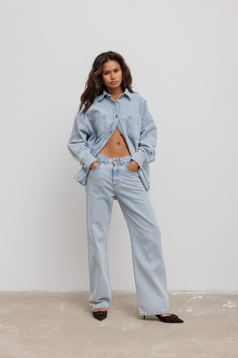Spodnie o prostym kroju w kolorze LIGHT  BLUE