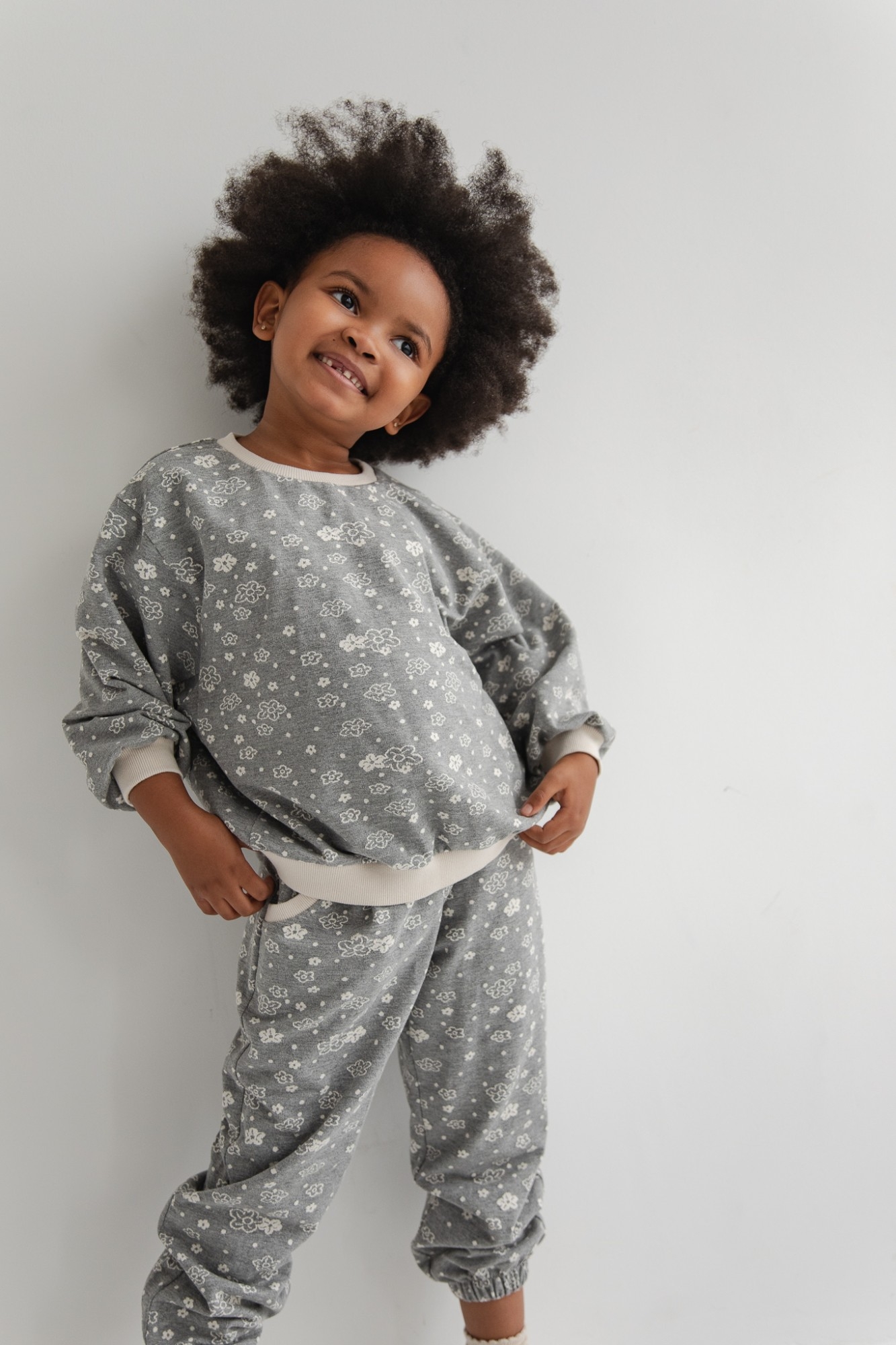MINI bluza z nadrukiem w kwiaty , w kolorze GREY PRINT