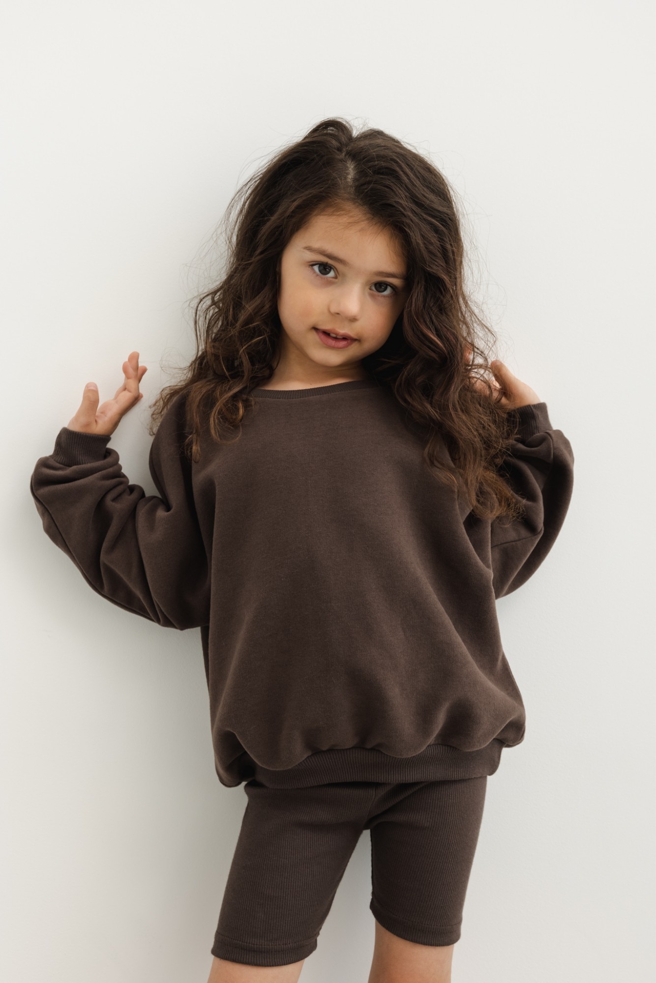MINI bluza typu oversize w kolorze COFFE SHAKE