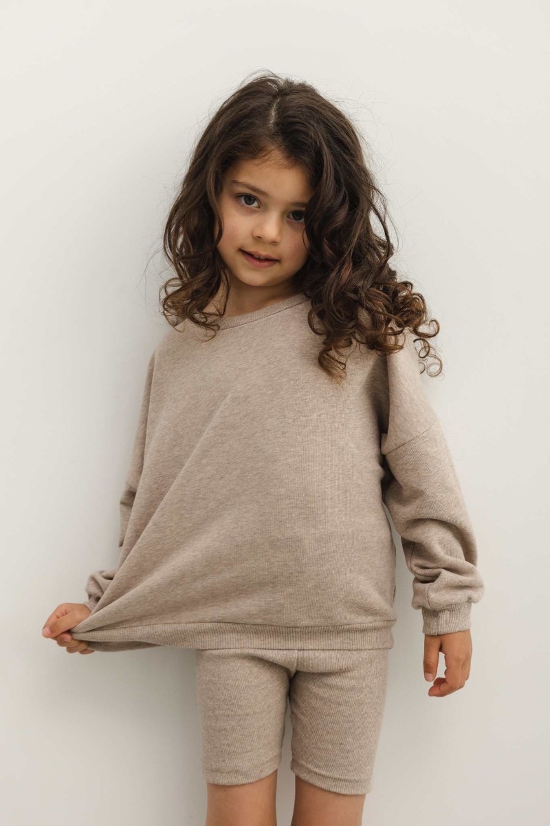 MINI bluza typu oversize w kolorze BEIGE MELANGE