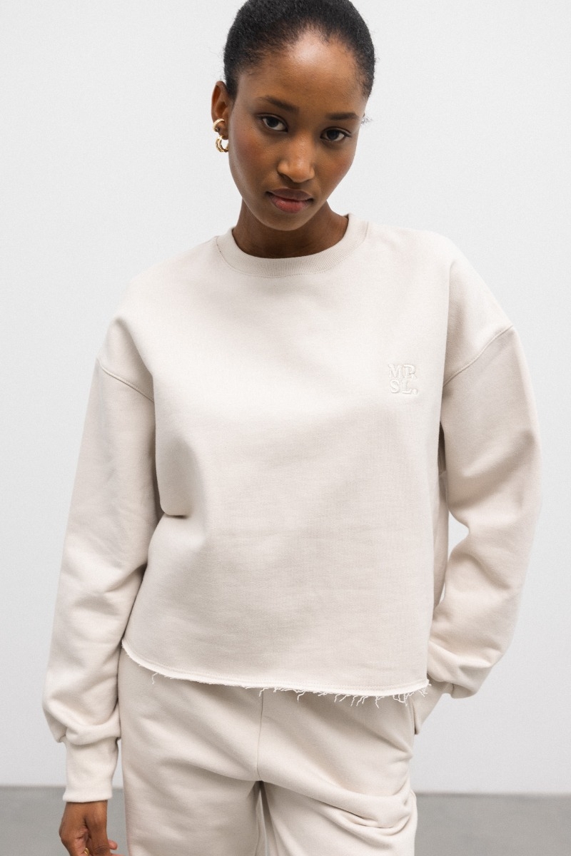 Bluza o krótkim kroju w kolorze SMOKE BEIGE