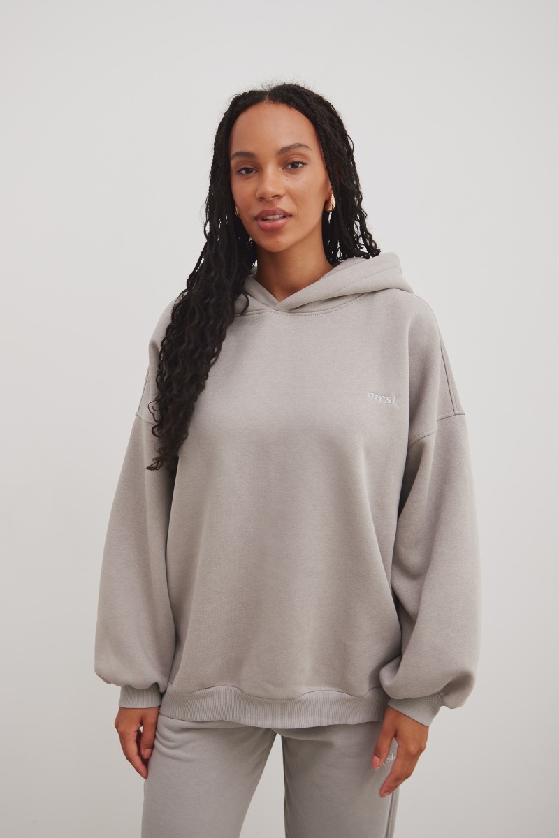 Bluza z kapturem i HAFTEM w kolorze SMOOTH GREY