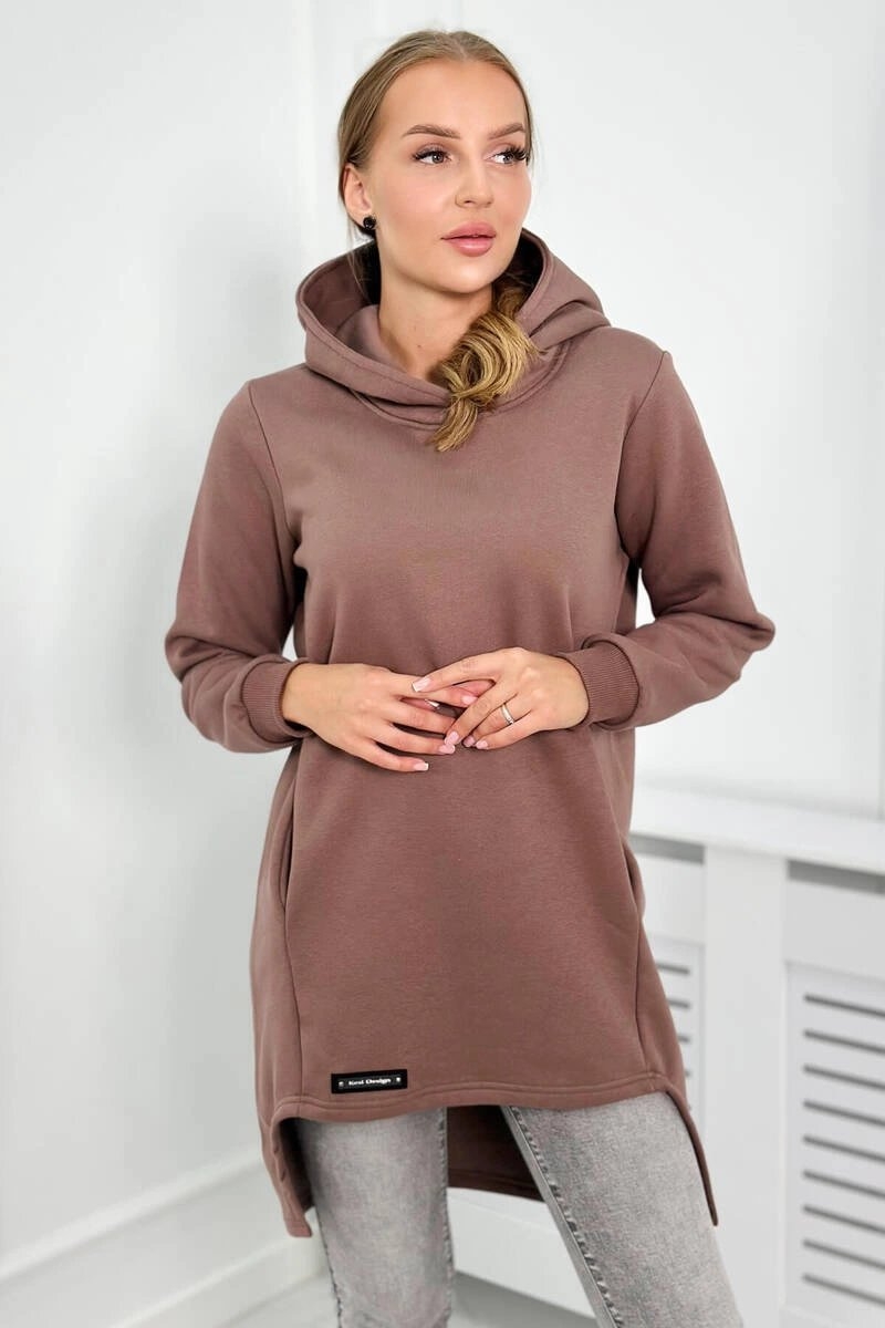 Bluza ocieplana z duszym tyem mocca