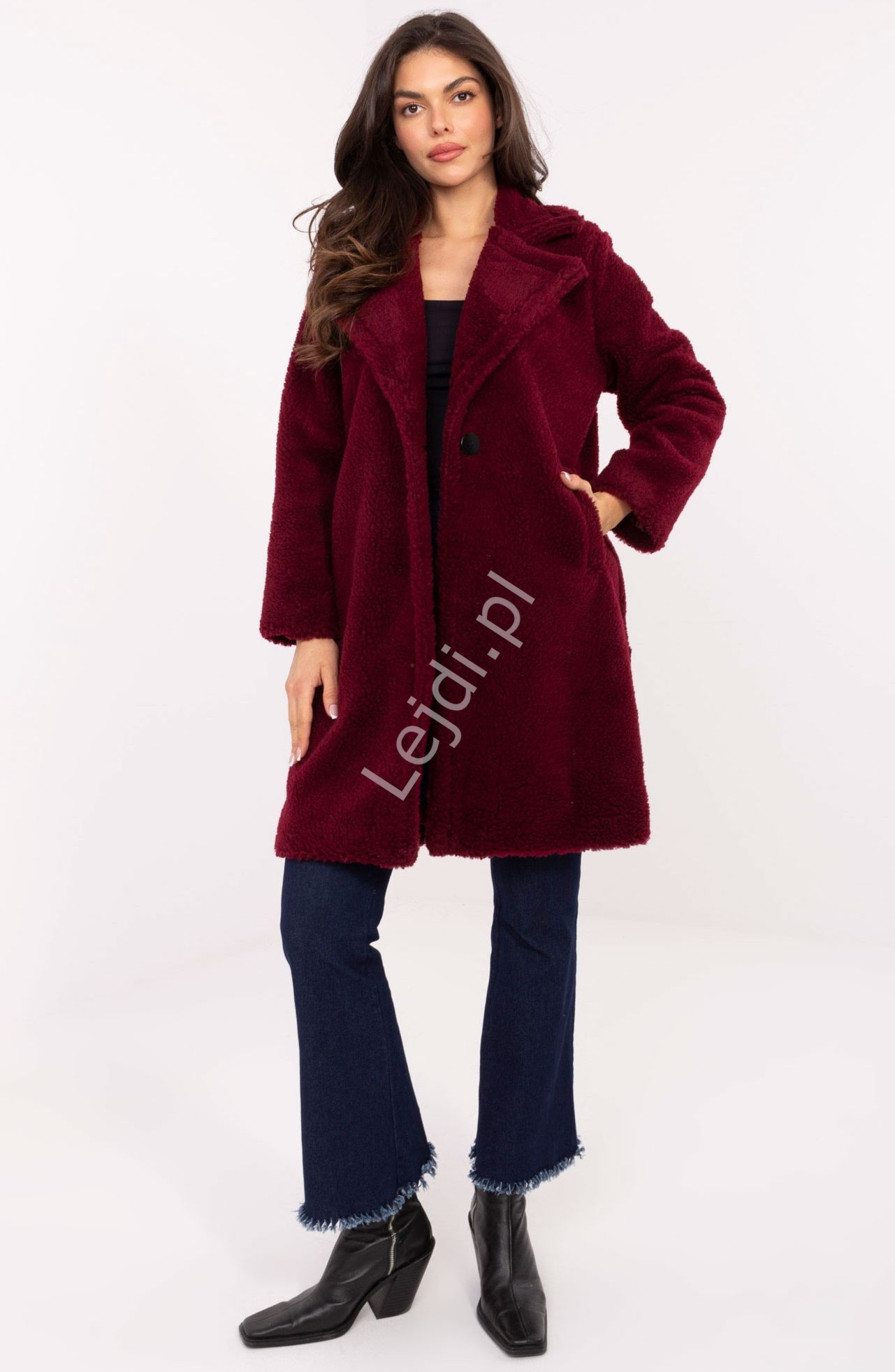 Borodwy paszcz Frost , dugi futrzany paszcz 88121