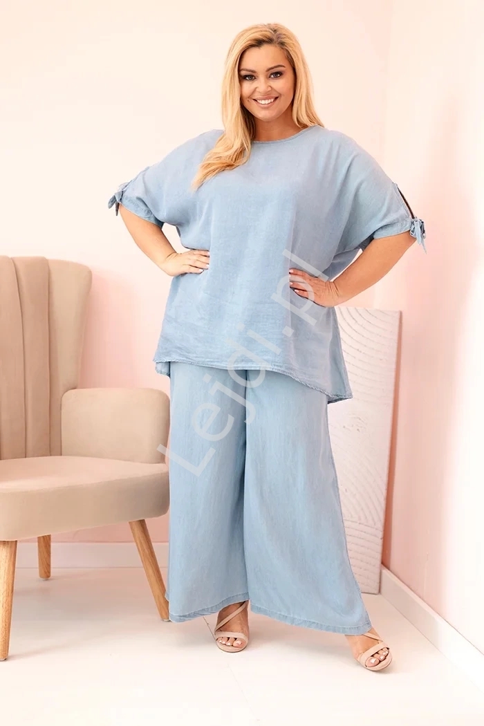 Komplet jeansowy bluzka i spodnie 51014