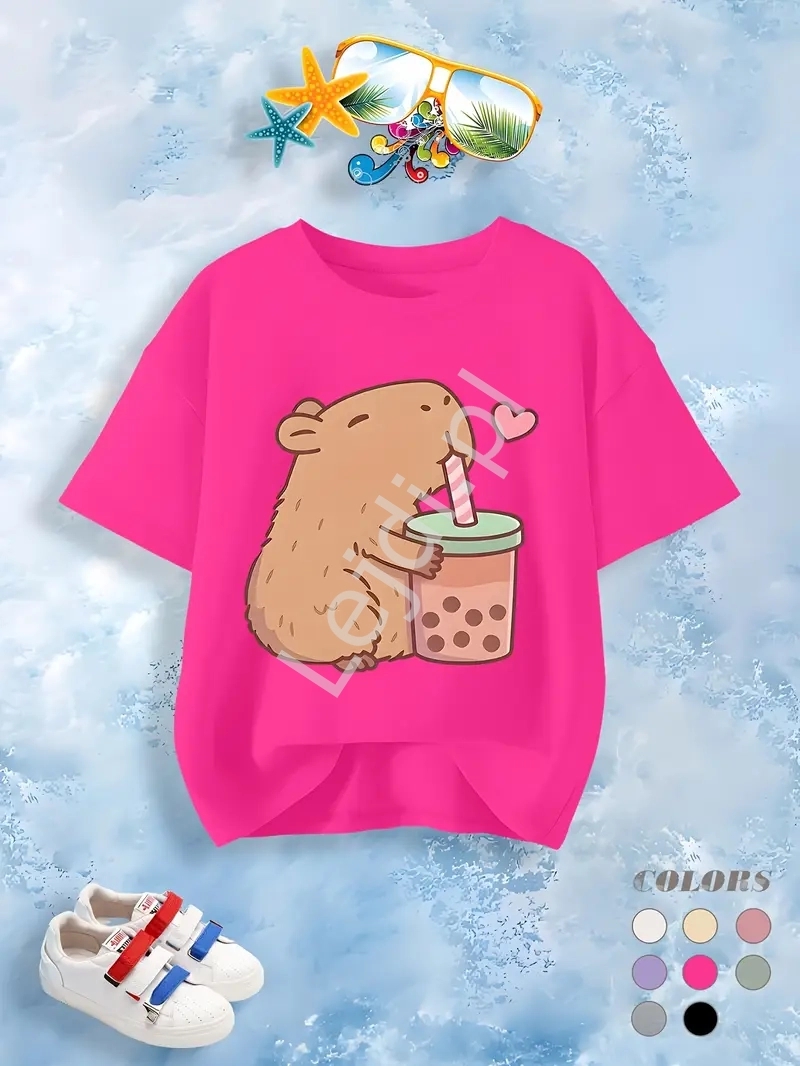 Image of Koszulka capybara dla dziewzynki , Kapibara