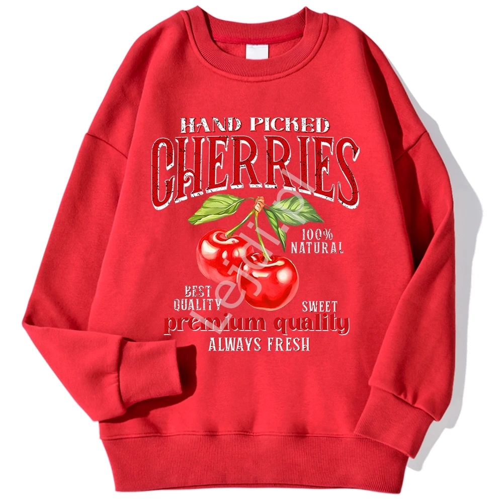Czerwona bluza wisienkiz nadrukiem Cherrie Hand Picked