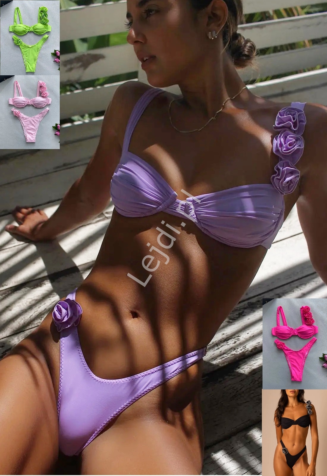 Bikini damskie z rami na ramiczku 5 kolorw