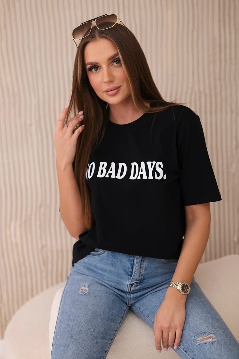 Bluzka baweniana No Bad Days czarna