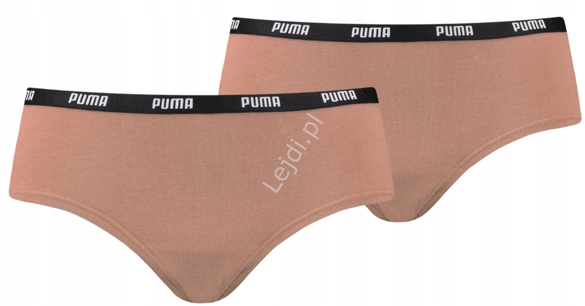 Image of Puma majtki damskie dwupak, 2x majtki hipsters w kolorze karmelowym