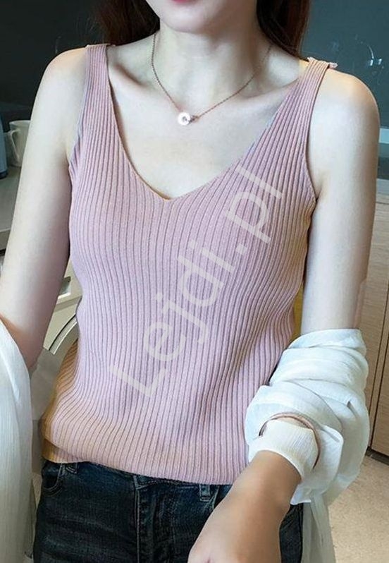 Image of Brudno różowa koszulka na ramiączkach 4339