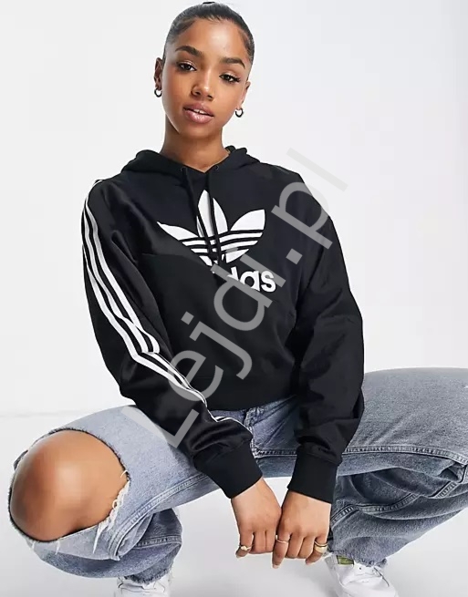 Bluza z kapturem czarna Adicolor Adidas