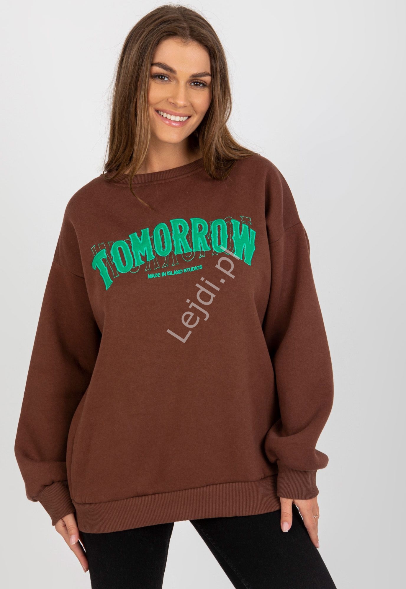 Bluza bez kaptura z napisem Tomorrow