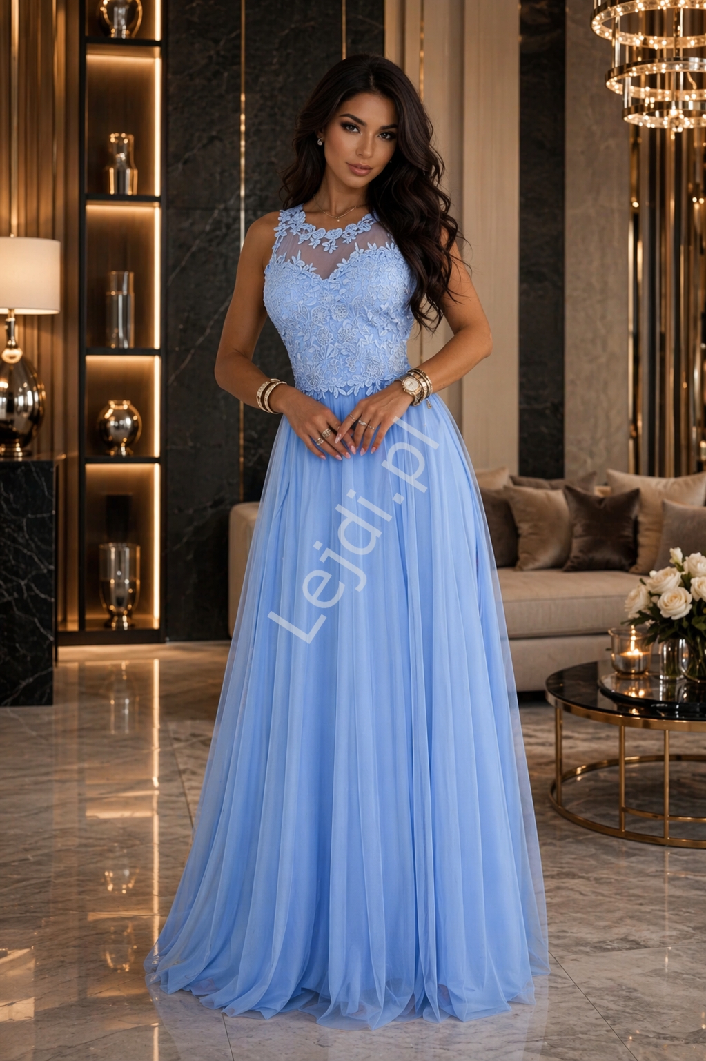 B��kitna sukienka na wesele z koronk� i tiulem 672