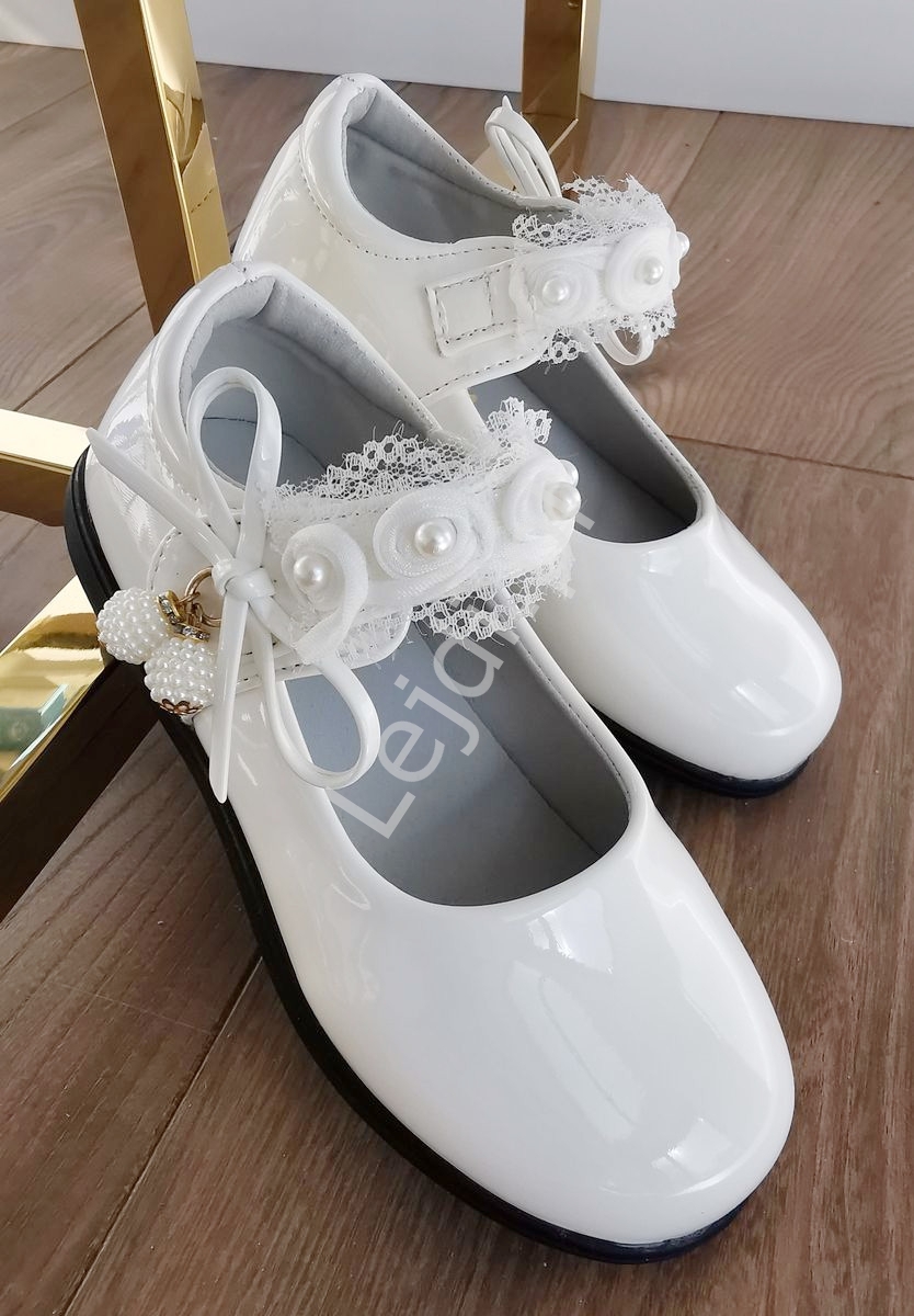 Image of Białe buty dla dziewczynki, komunijne buty dla dziewczynki 191