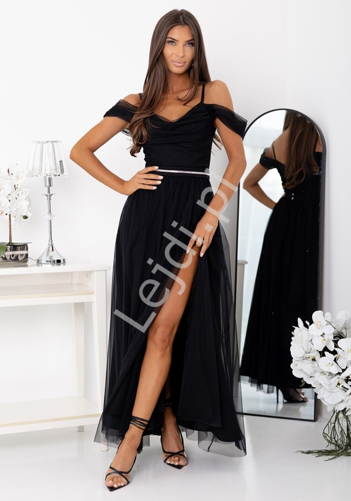 Sukienka na studni�wk�, sylwestra, wesele wieczorowa 2026 opadaj�ce ramiona 1281