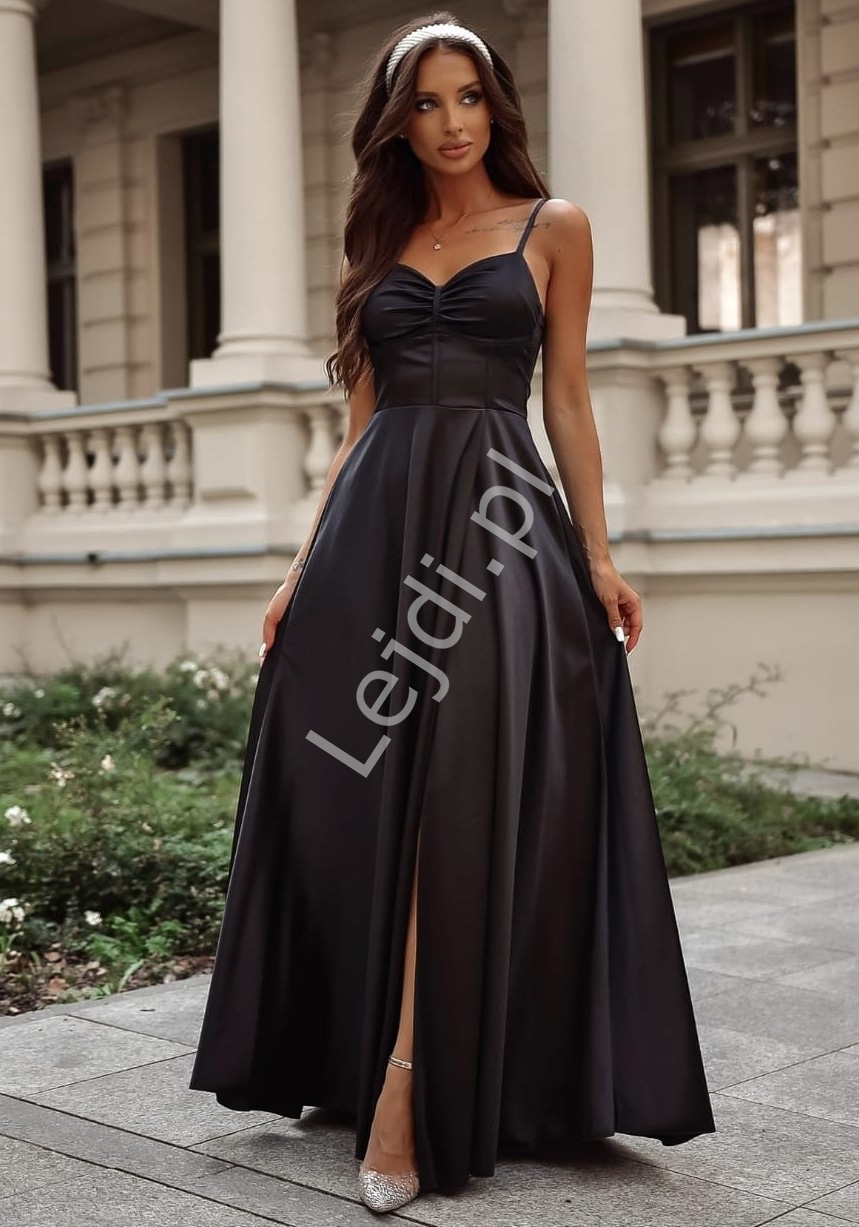 Image of Gorsetowa czarna sukienka w stylu WOW 1112