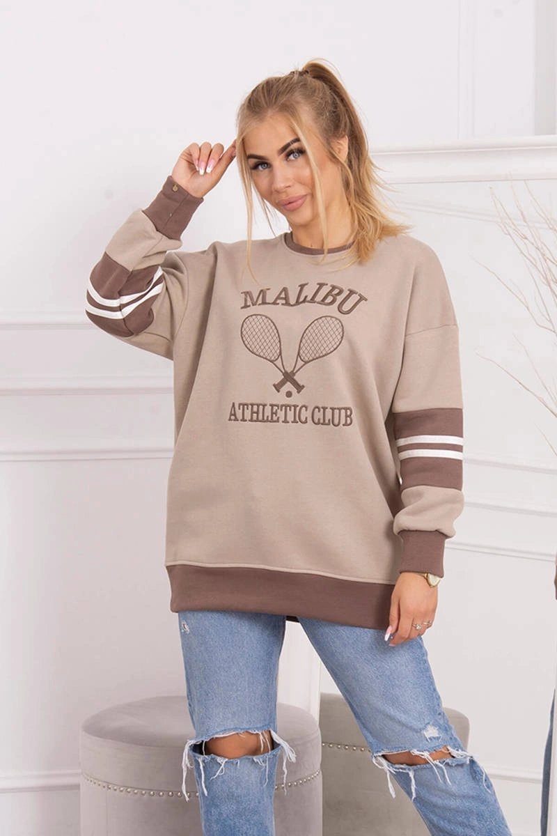 Image of Bluza ocieplana Malibu ciemno beżowy+mocca