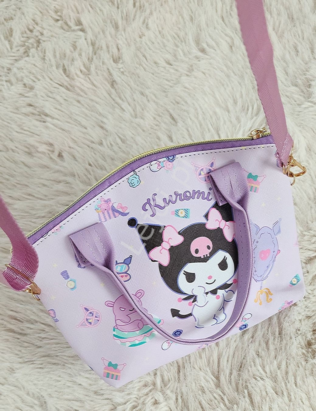 Maa elegancka torebka z ekoskrki dla dziewczynki Kuromi fioletowa