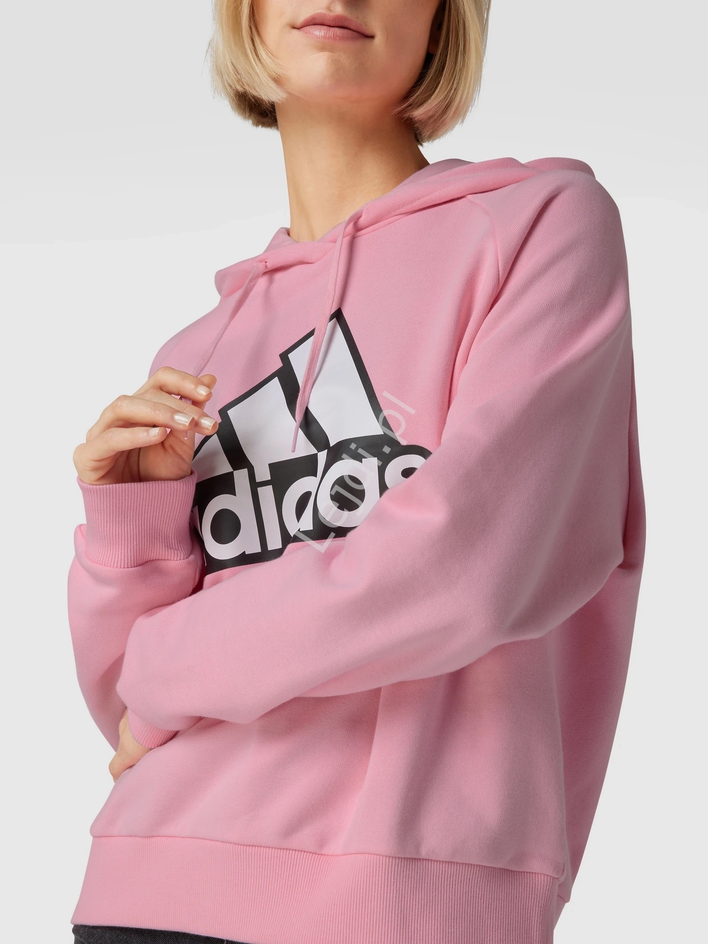 Image of Bluza różowa z kapturem better cotton Adidas