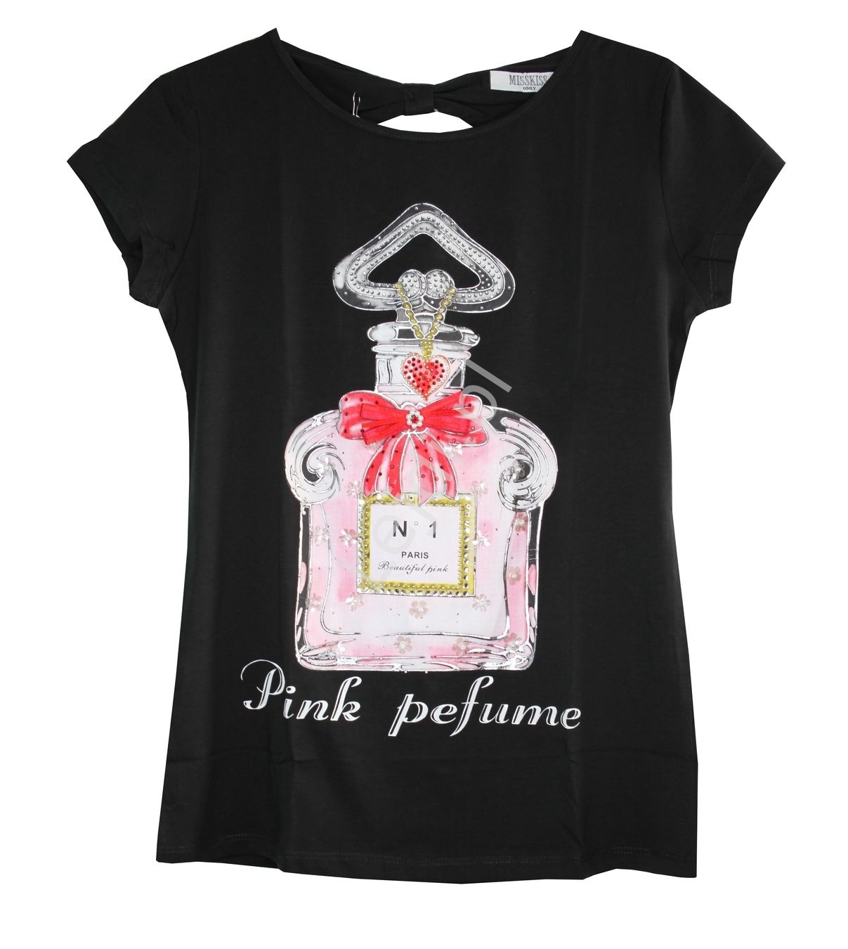 Image of Czarna koszulka damska z perfumami No1