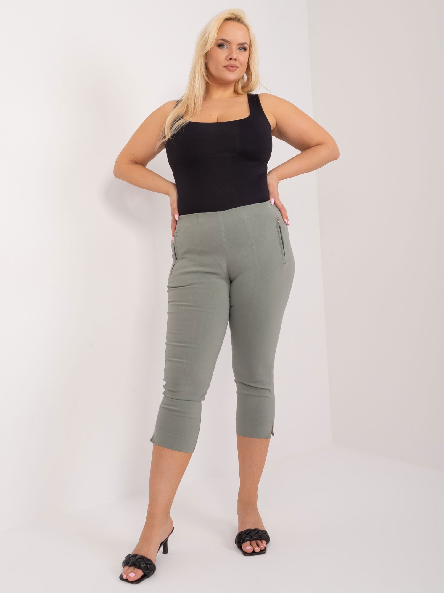 Spodnie plus size szare