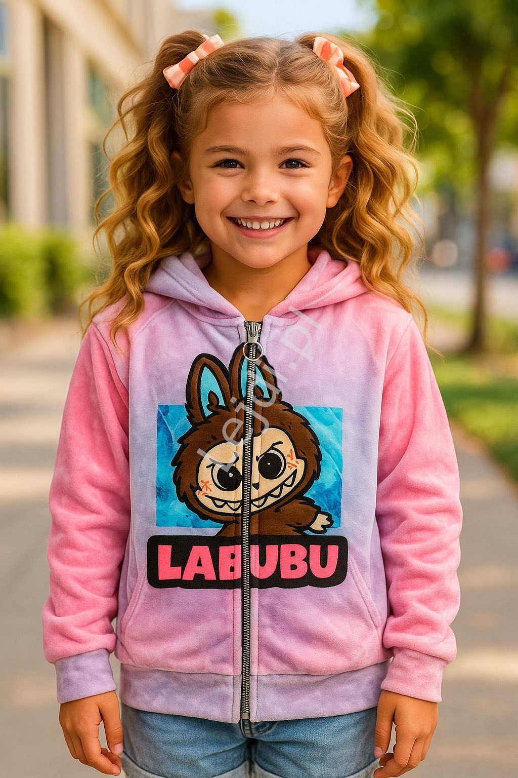 Bluza tęczowa na zamek dla dziewczynki Labubu