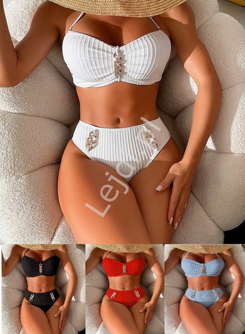 Bikini ze złotymi łańcuszkami i cyrkoniami, 5 kolorów