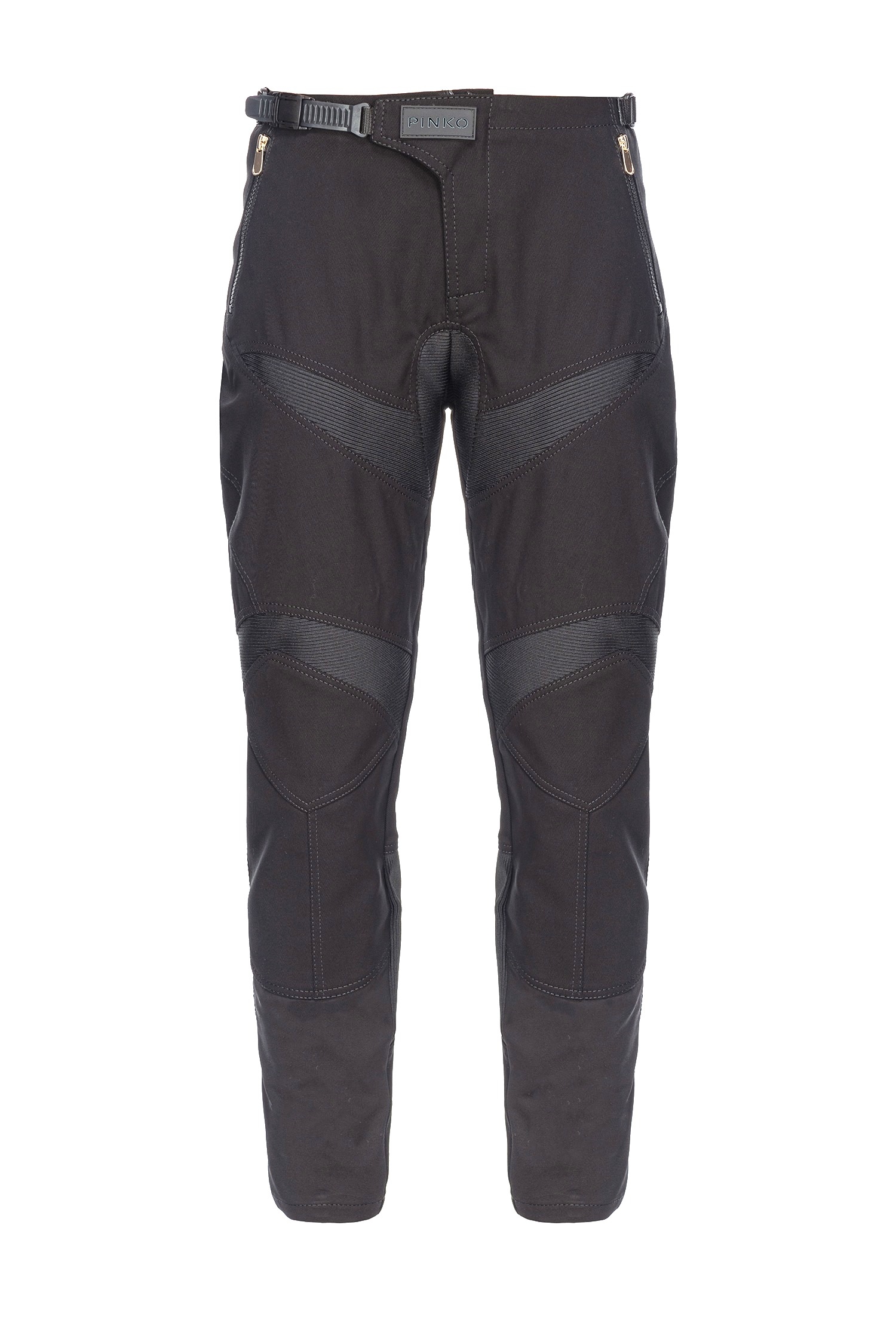 Pinko - Jeansy Typu Biker Z Prążkowanymi Wstawkami 