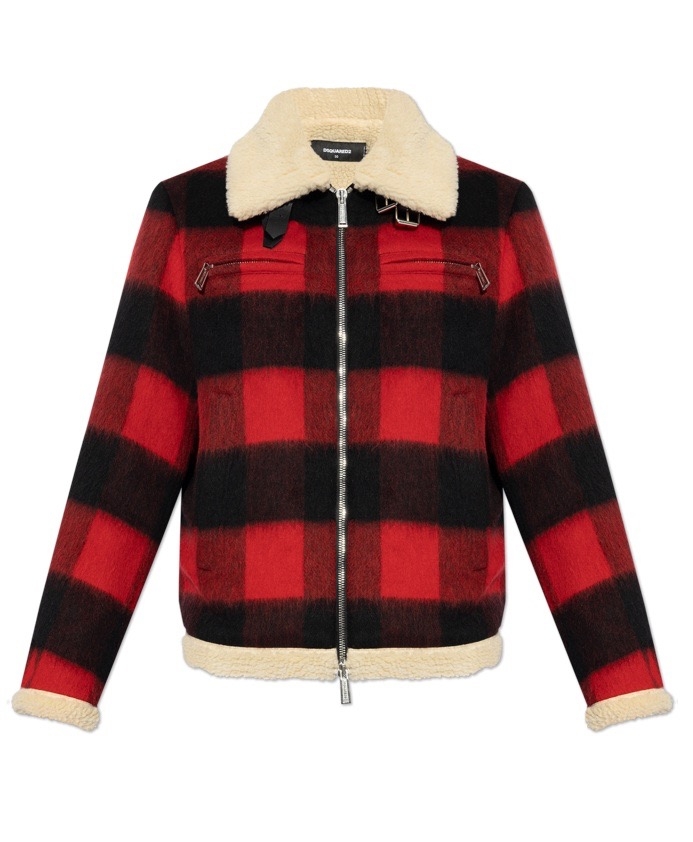 Dsquared2 Men - Kurtka W Kratę Z Kożuchem I Logo