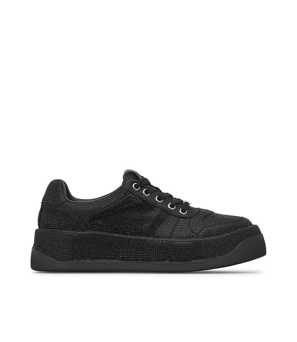 Loriblu - Sneakersy Na Platformie Z Kryształowym Zdobieniem