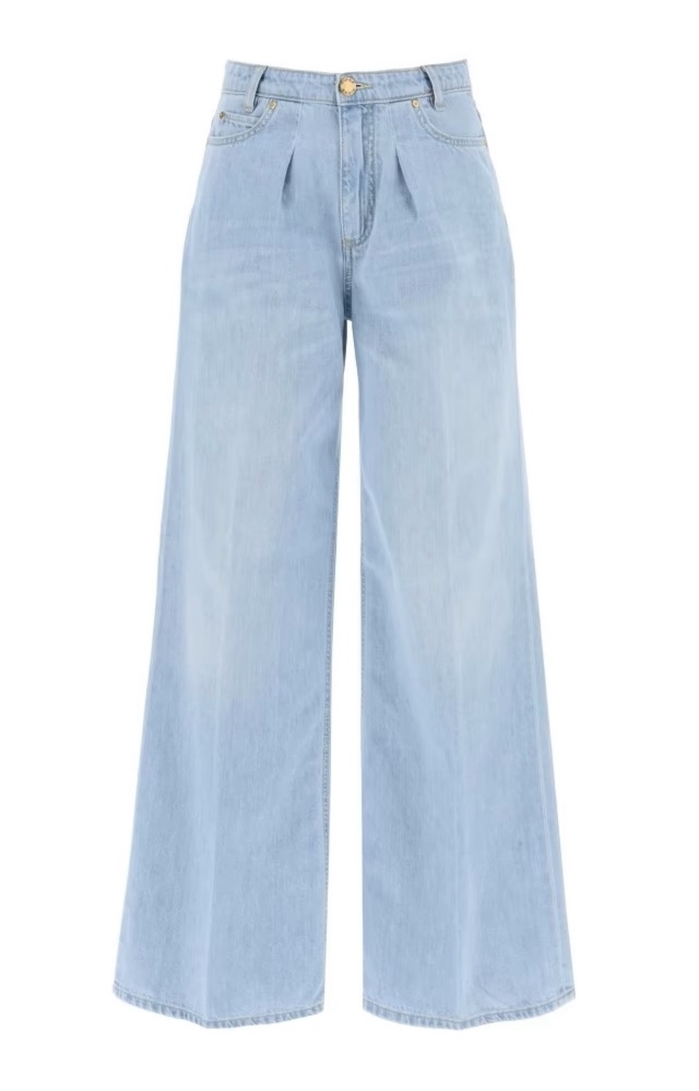 Pinko - Jeansy Typu Wide Leg Z Logo