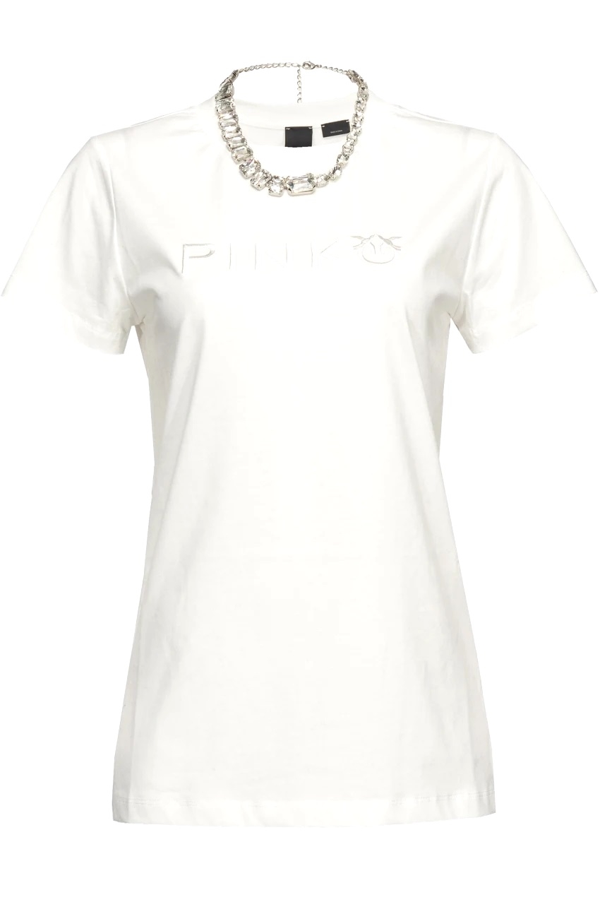 Pinko - Tshirt Z Logo I Naszyjnikiem 