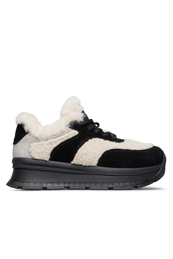 Loriblu - Ocieplane Sneakersy Z Łączonych Materiałów