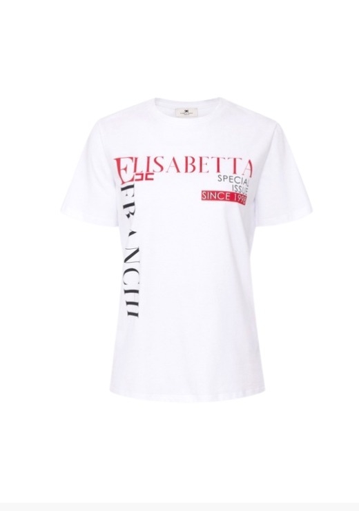 Elisabetta Franchi - Tshirt Z Modnym Printem
