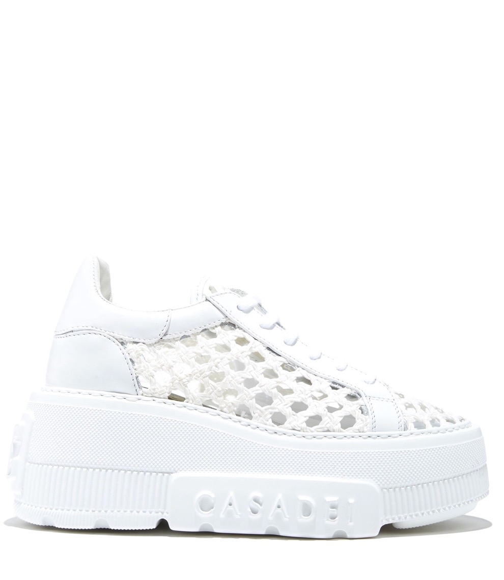 Casadei - Ażurowe Sneakersy Na Platformie Z Logo 