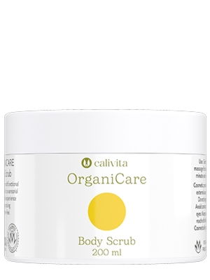 OrganiCare Body Scrub 200 ml Organiczny peeling do ciała Calivita na bazie otrębów ryżowych i sproszkowanych liści oliwki europejskiej