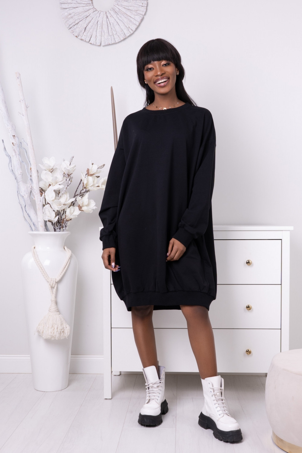 Bluza dresowa Claude oversize czarna 028a